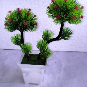 Artificial Plant with Pot Red