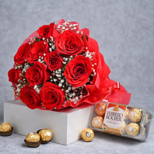 Red Roses N Ferrero Rocher Chocolates